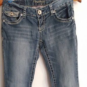 AMETHYST DARK FADED WASH EMBROIDERED JEANS